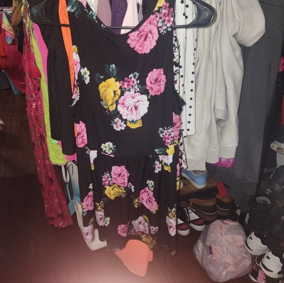 Torrid 00 Black Floral Studio Knit Babydoll - Picture 6 of 6